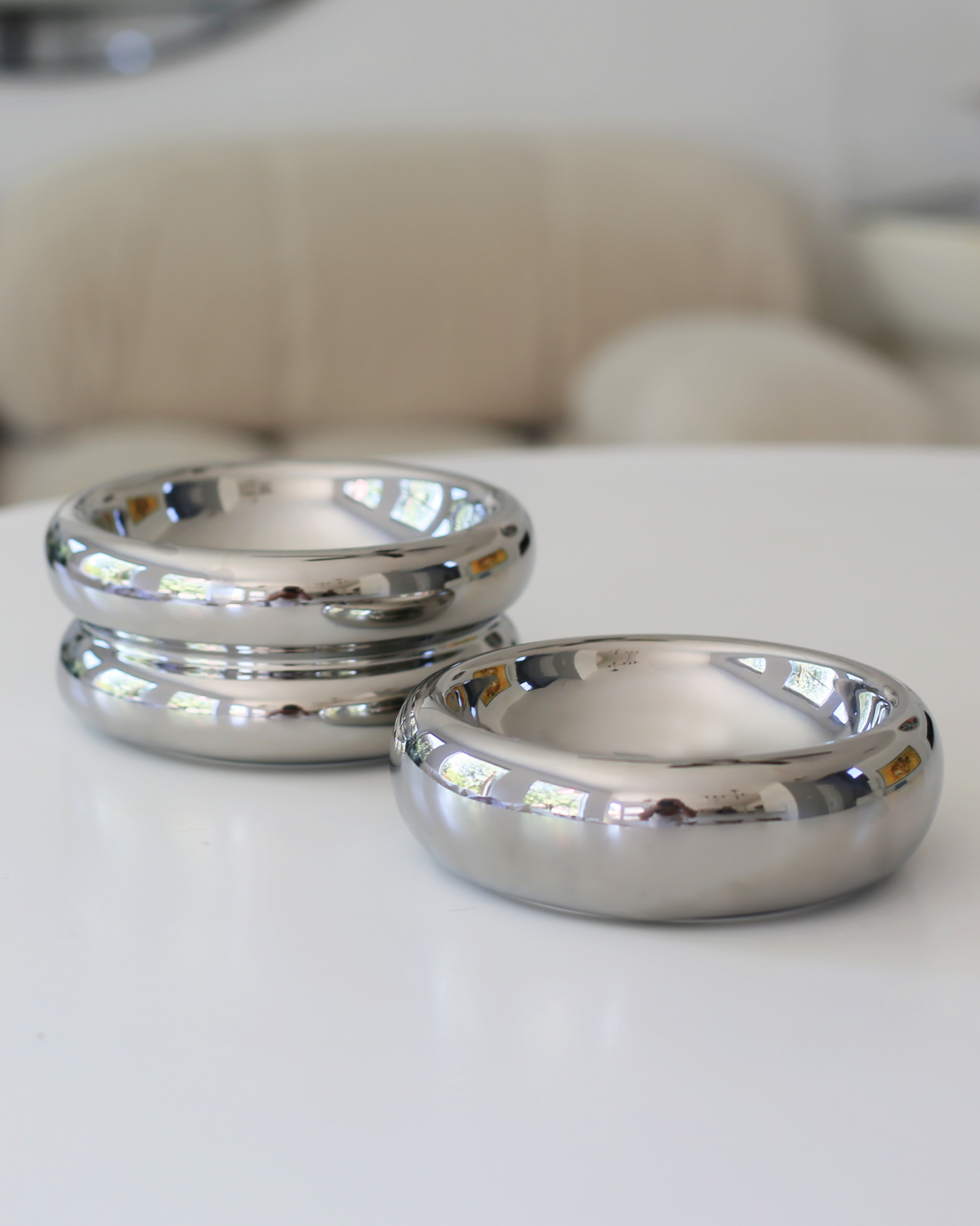 Elevated Halo Bowl in Chrome